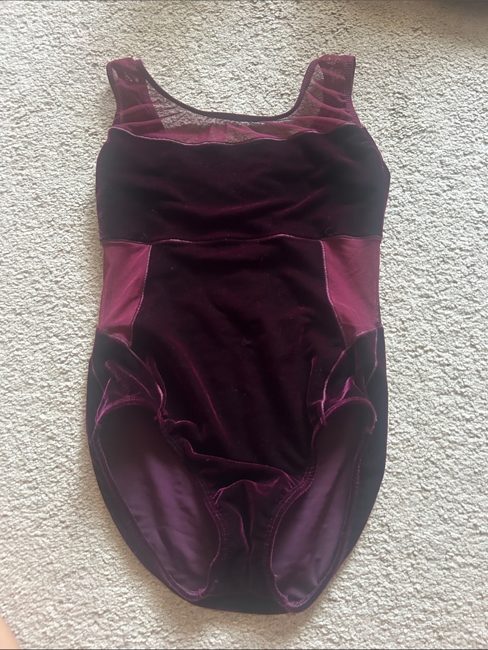 Women’s Velvet One-Piece Leotard in Deep Plum